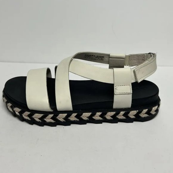 Sorel Roaming Criss Cross Sandal White Leather Size Womens 10 M - Picture 1 of 6